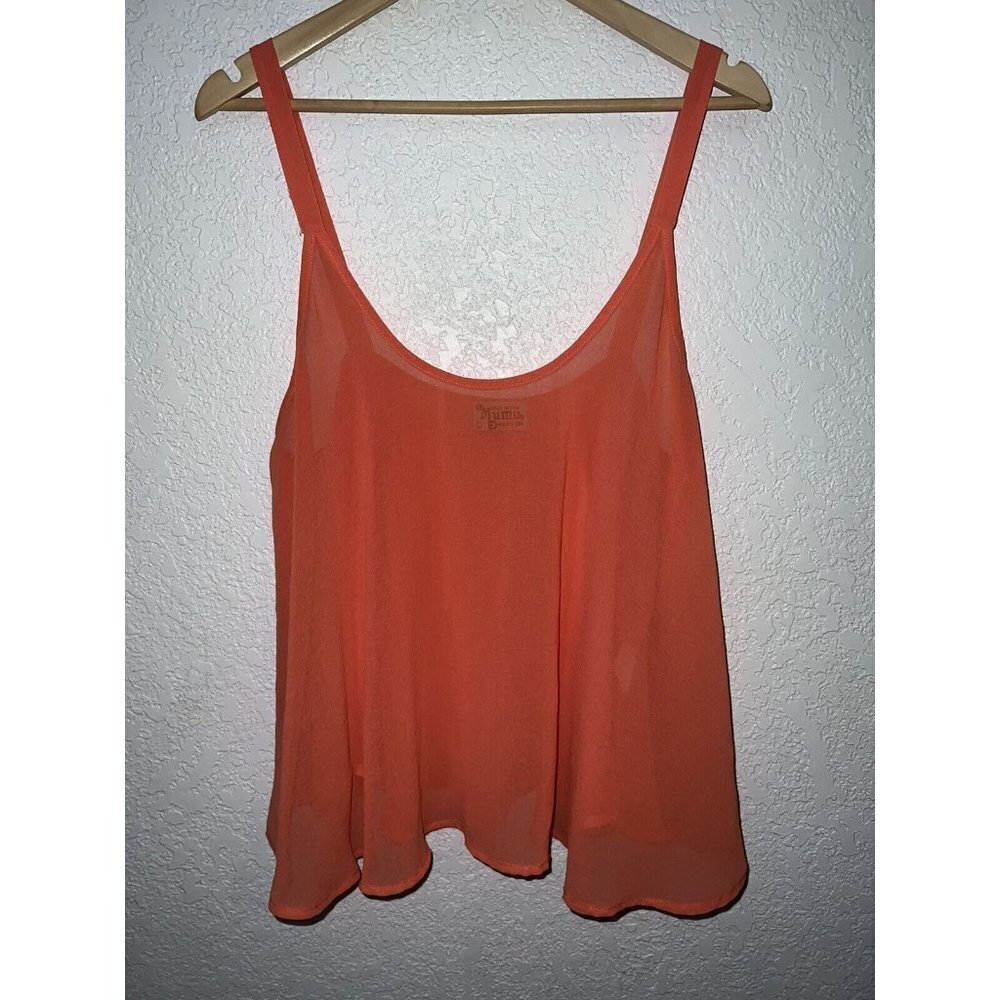 SHOW Me Your Mumu Peach Tank Top Oversized Semi Sheer Boho Top Large (x)